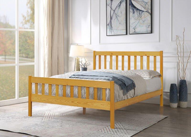 5ft Caramel Modern Pine Wooden Bed Frame